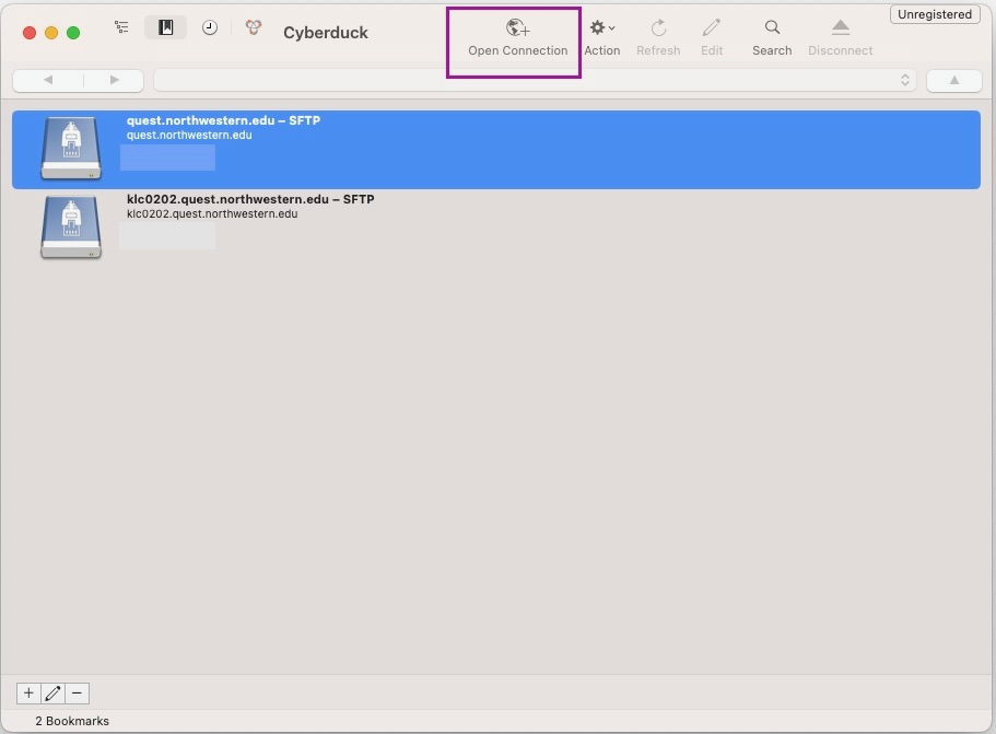 Cyberduck Open Connection