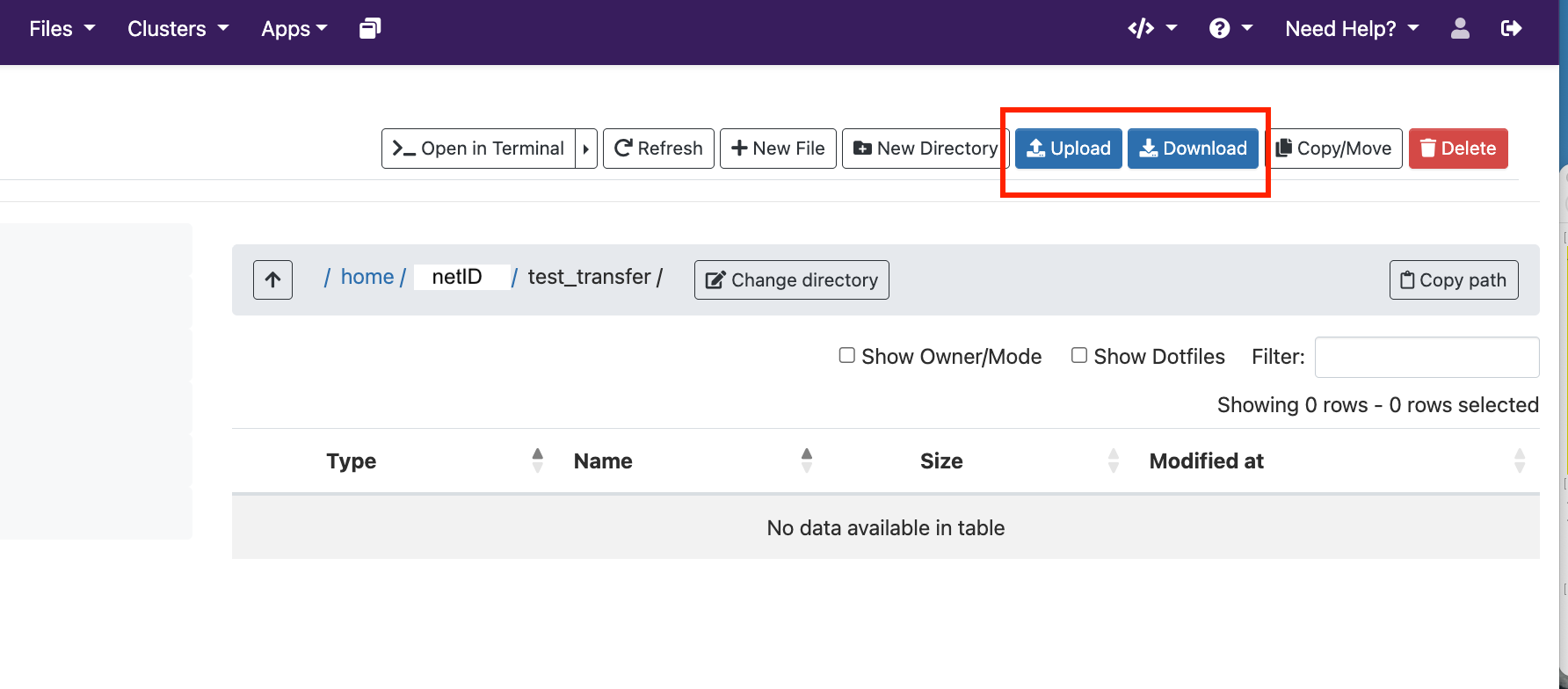 Quest OnDemand upload and download buttons