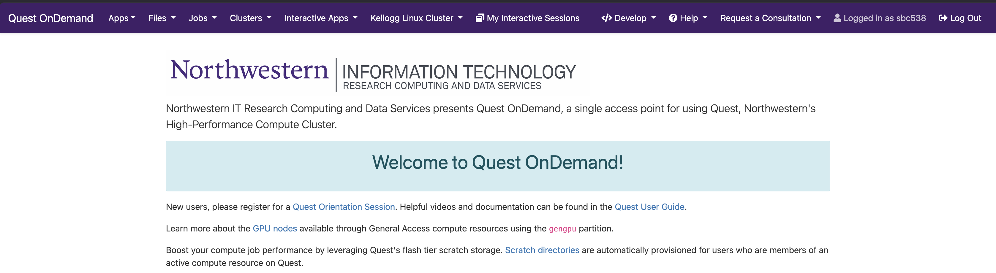 Quest OnDemand welcome page after login